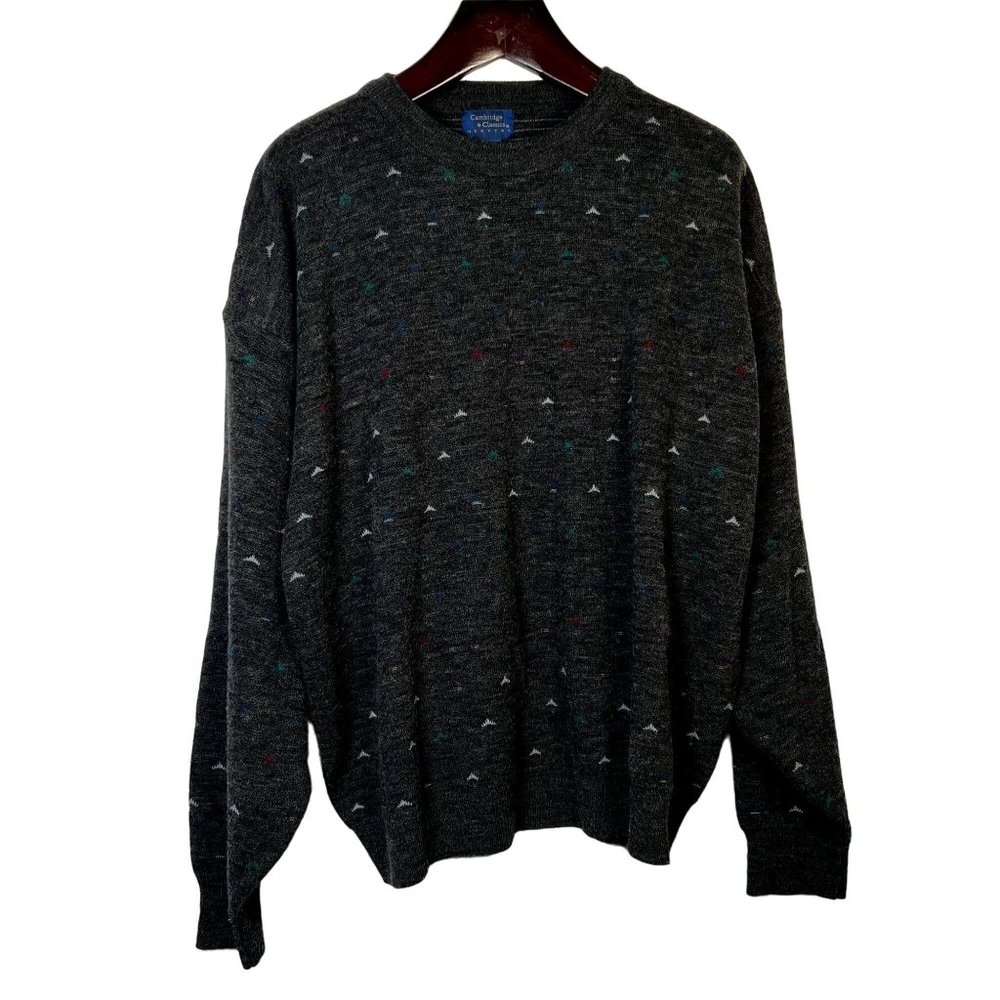 Cambridge Classics XL Dark Gray Acrylic Wool‎ Blend Pull Over Grandpa Sweater